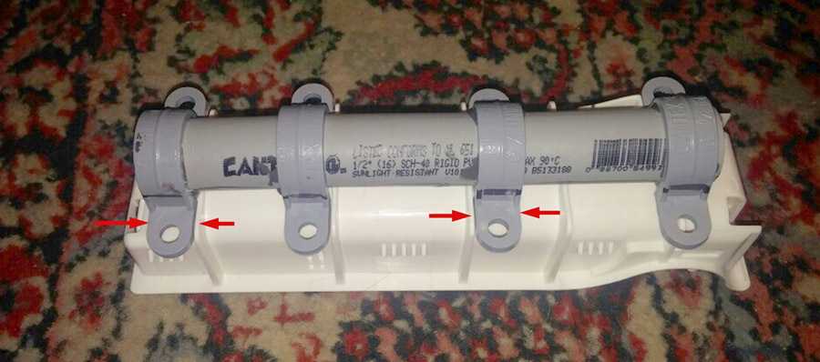 Align the flange tabs with the ribs on either side to create a pocket for a filler bead